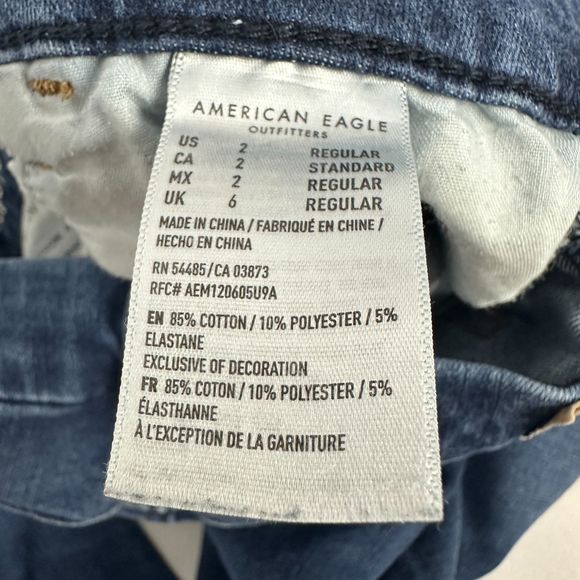 American Eagle Curvy Super Hi-Rise Jegging Womens Regular Size 2 Blue Denim - Picture 5 of 6